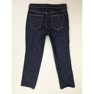 Uniqlo Size 28X27 Womens Slim Straight Mid Rise Kaihara Fabric Blue Denim Jeans